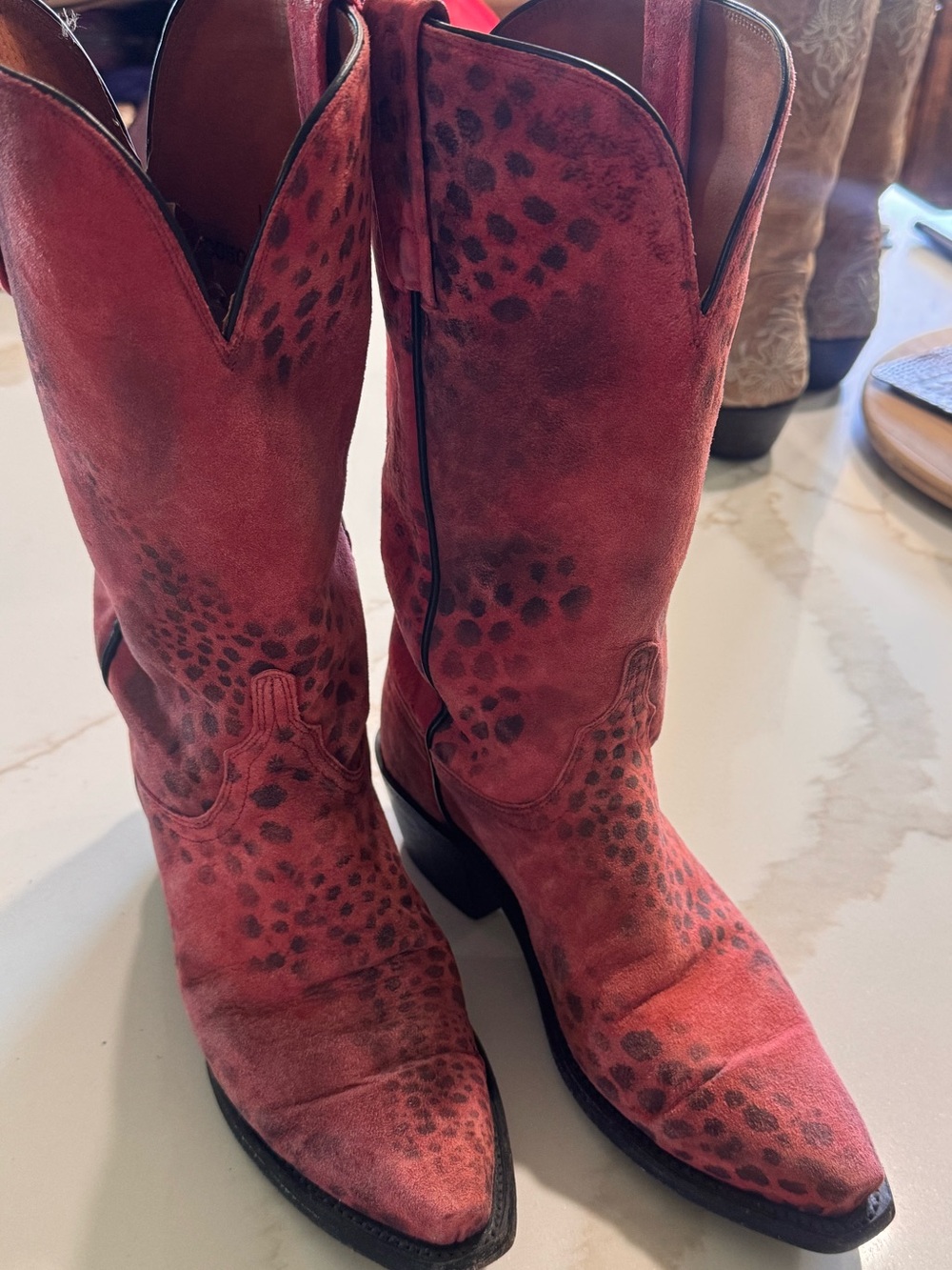 Lucchese Red Leopard-size 7 1/2 C